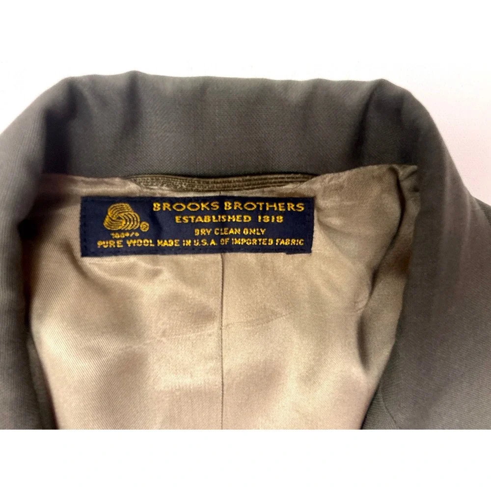 Vintage Brooks Brothers Pure Wool Sport Coat Mens 44R USA Made Olive Jacket 1796
